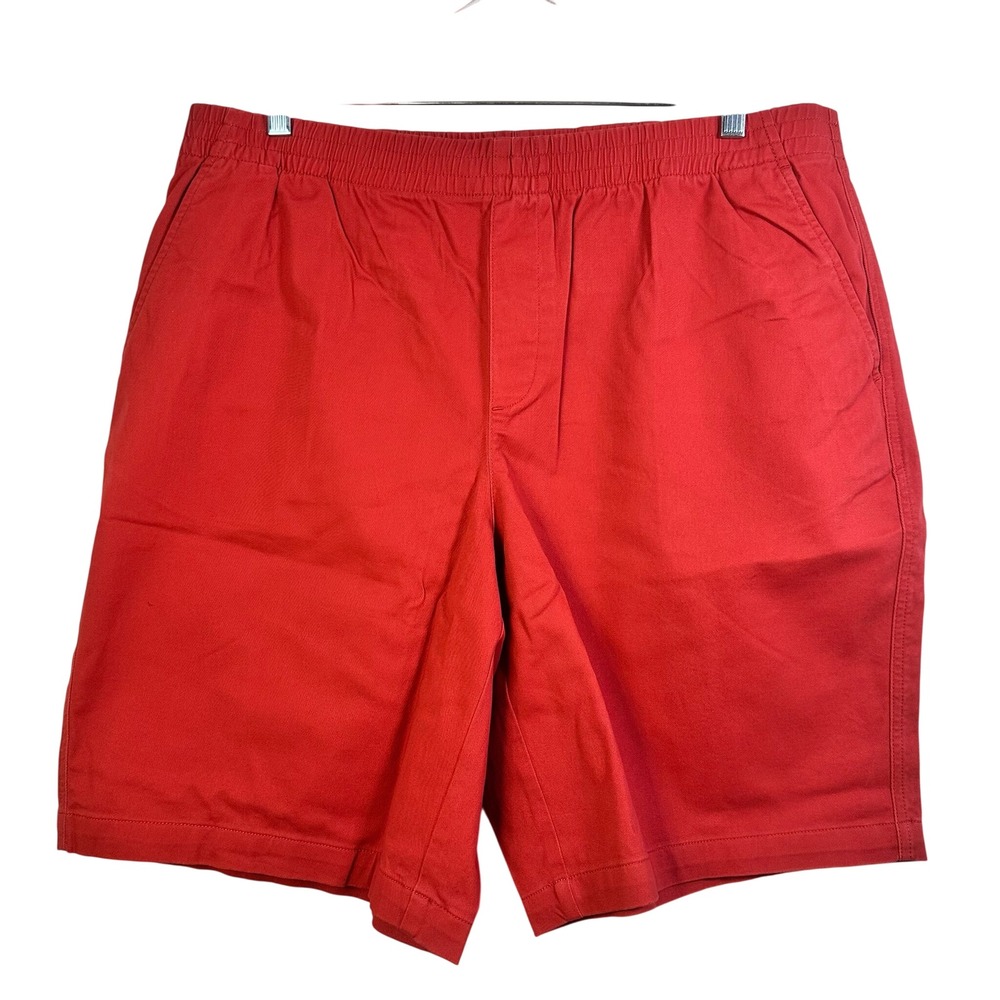 Lands End Red Pull On Elastic Waist Mid Rise Shorts‎ Womens 18W Cotton Stretch